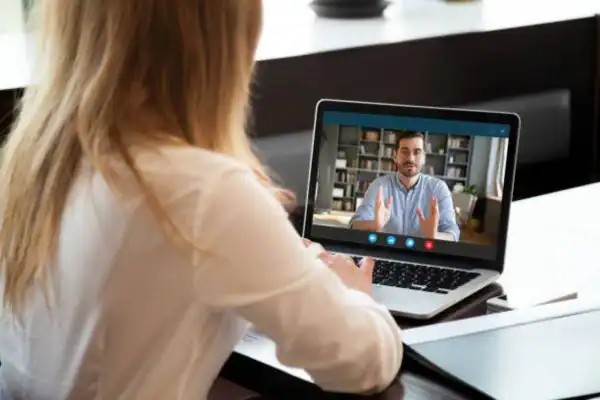 image of woman attending online mediation Hampshire speak to our team today!